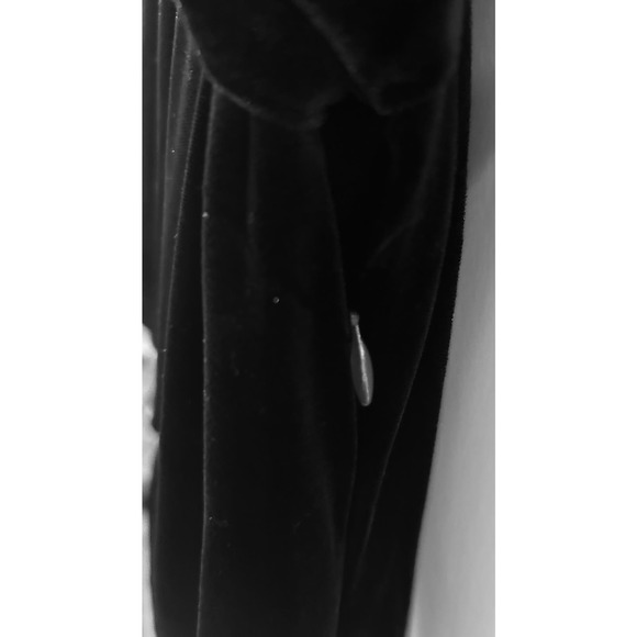 Alex Marie Nikki Black Velvet Stretch V-Neck Long Sleeve Ruched Wrap Dress Sz 8P - Picture 8 of 8